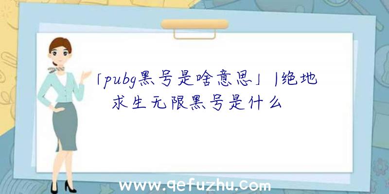 「pubg黑号是啥意思」|绝地求生无限黑号是什么